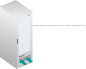 Front Glass Door w/ Bottom Intake Fan Unit